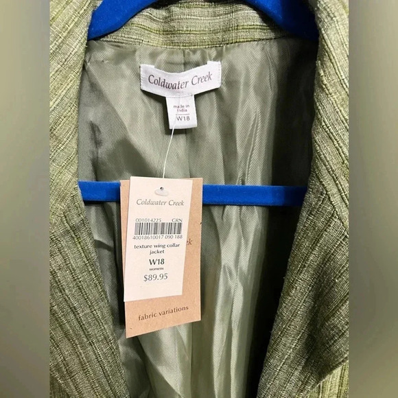 NWT-Coldwater Creek Women's Texture Wing Collar Jacket-Size: 18W - Picture 5 of 12